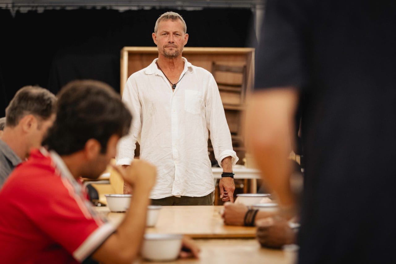 Bill Ward as Warden Stammas and the cast of The Shawshank Redemption in rehearsals -  Photo by Mark Senior_3B9A2480