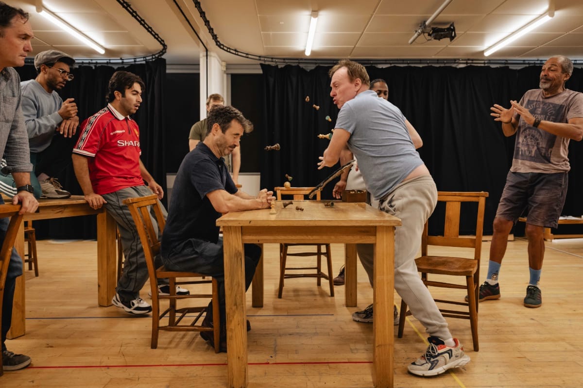 The cast of The Shawshank Redemption in rehearsals - photo by Mark Senior